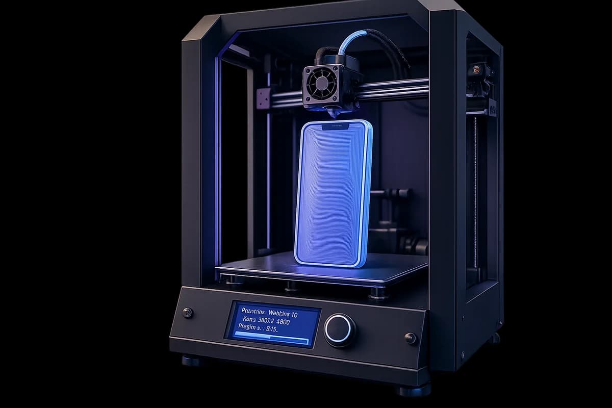 Eduka3D 3D printer creating a telephone